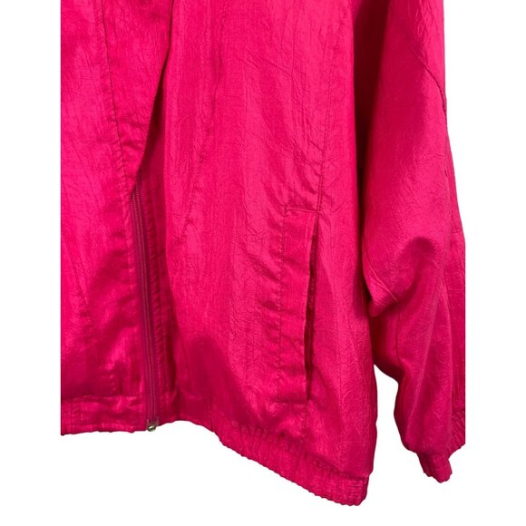 Vintage Lavon Hot Pink Lined Windbreaker Track Jacket Womens Size Small - Picture 5 of 13